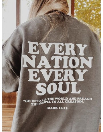 Every Nation Every Soul Printed Women's Casual Sweatshirt